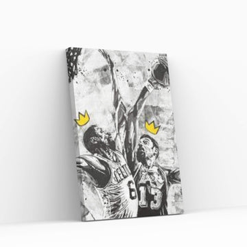 Wilt Chamberlain & Bill Russell Canvas Wall Art - Y Canvas