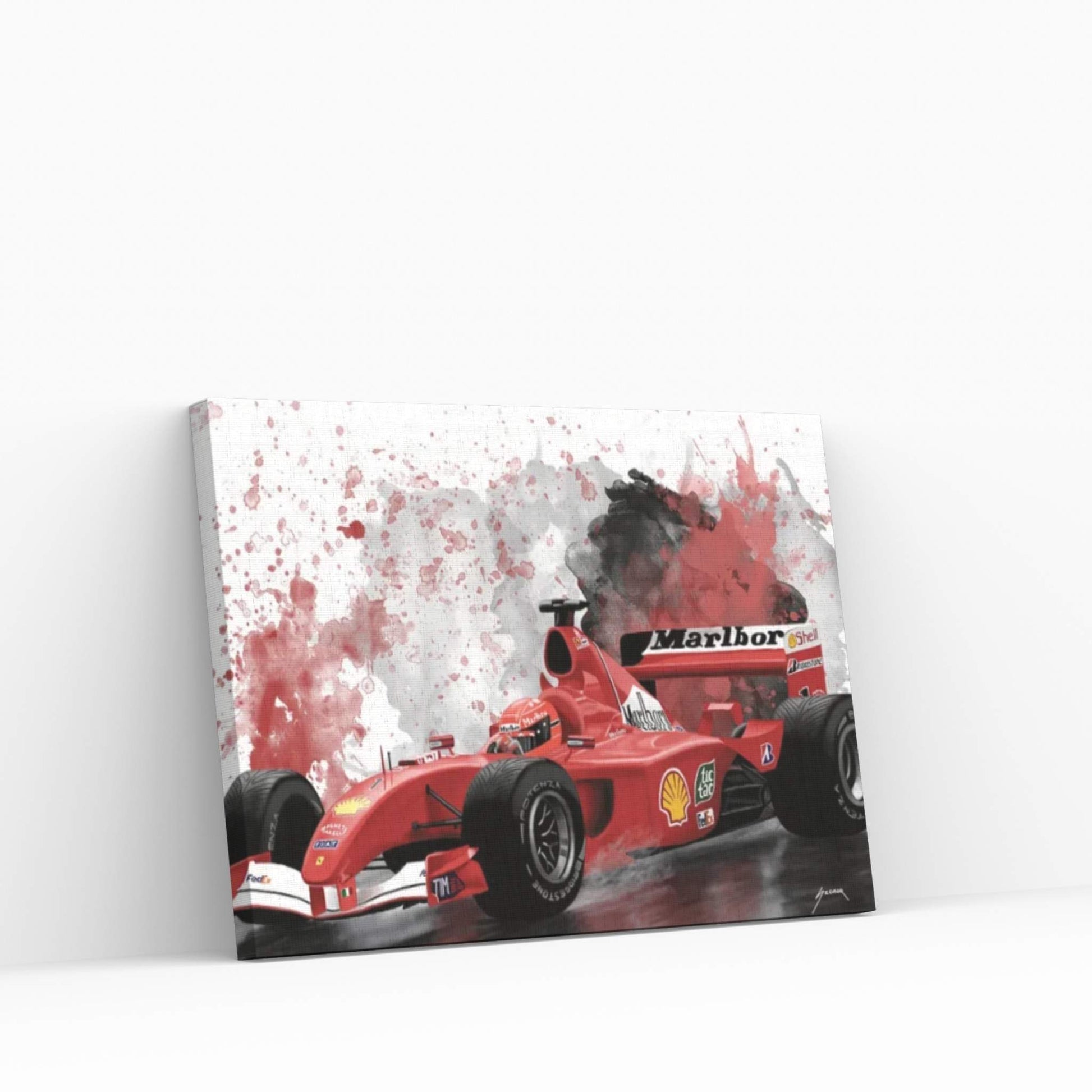 Schumacher's Racecar Canvas Wall Art - Y Canvas