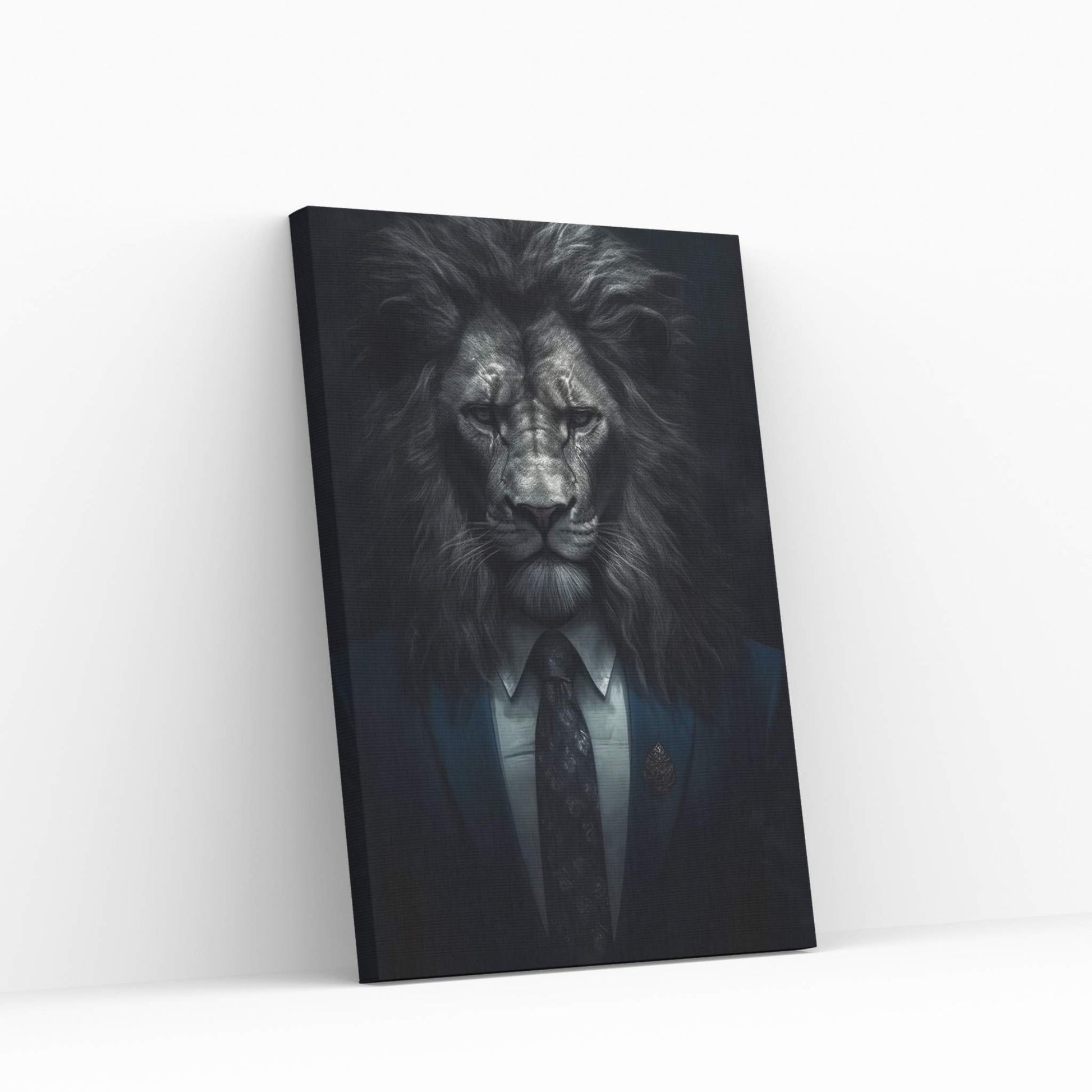 Businnes Lion Wall Art, Lion Canvas Art, Animal Wall Art - Y Canvas