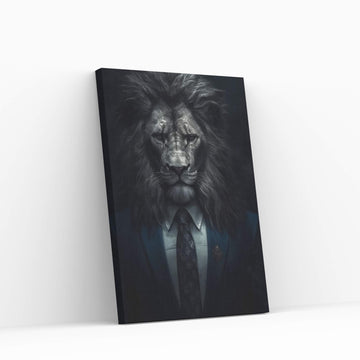 Businnes Lion Wall Art, Lion Canvas Art, Animal Wall Art - Y Canvas