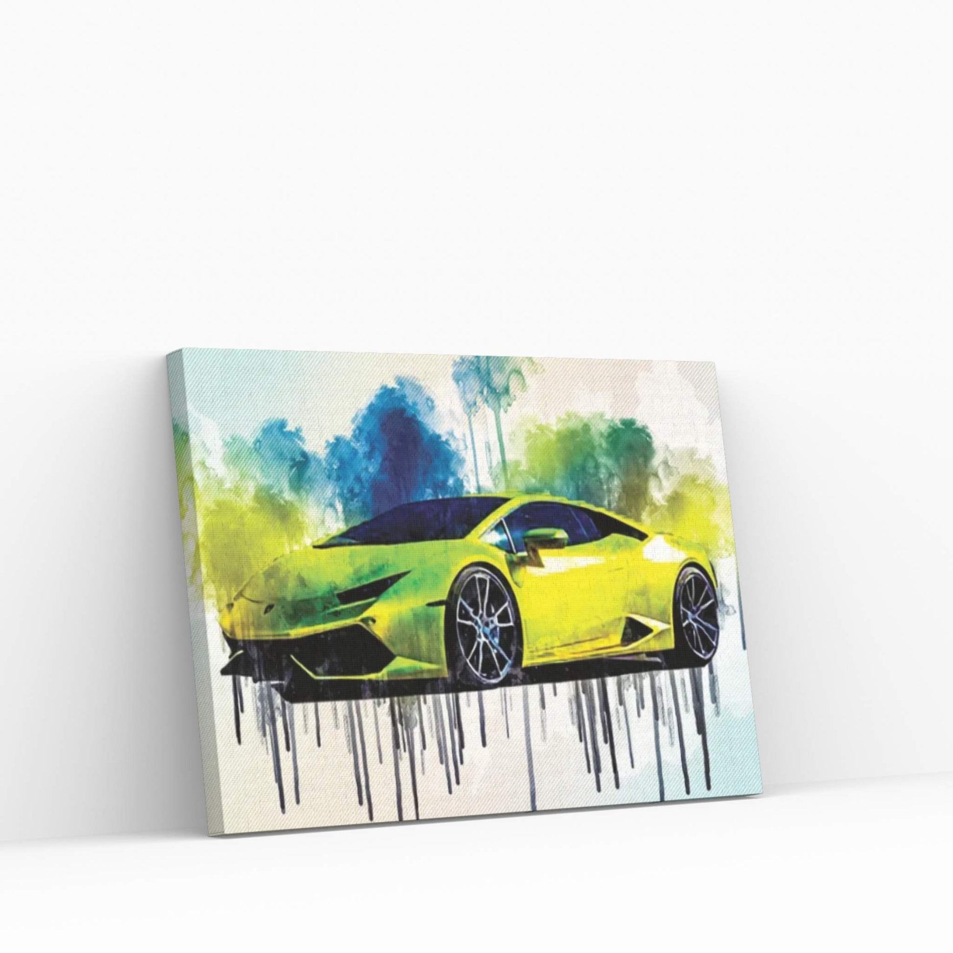 Lamborghini Huracan 2015 Hypercar Green Canvas Wall Art - Y Canvas