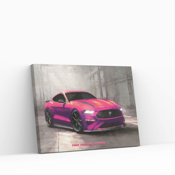 Ford Mustang St In Watercolor Canvas Wall Art - Y Canvas