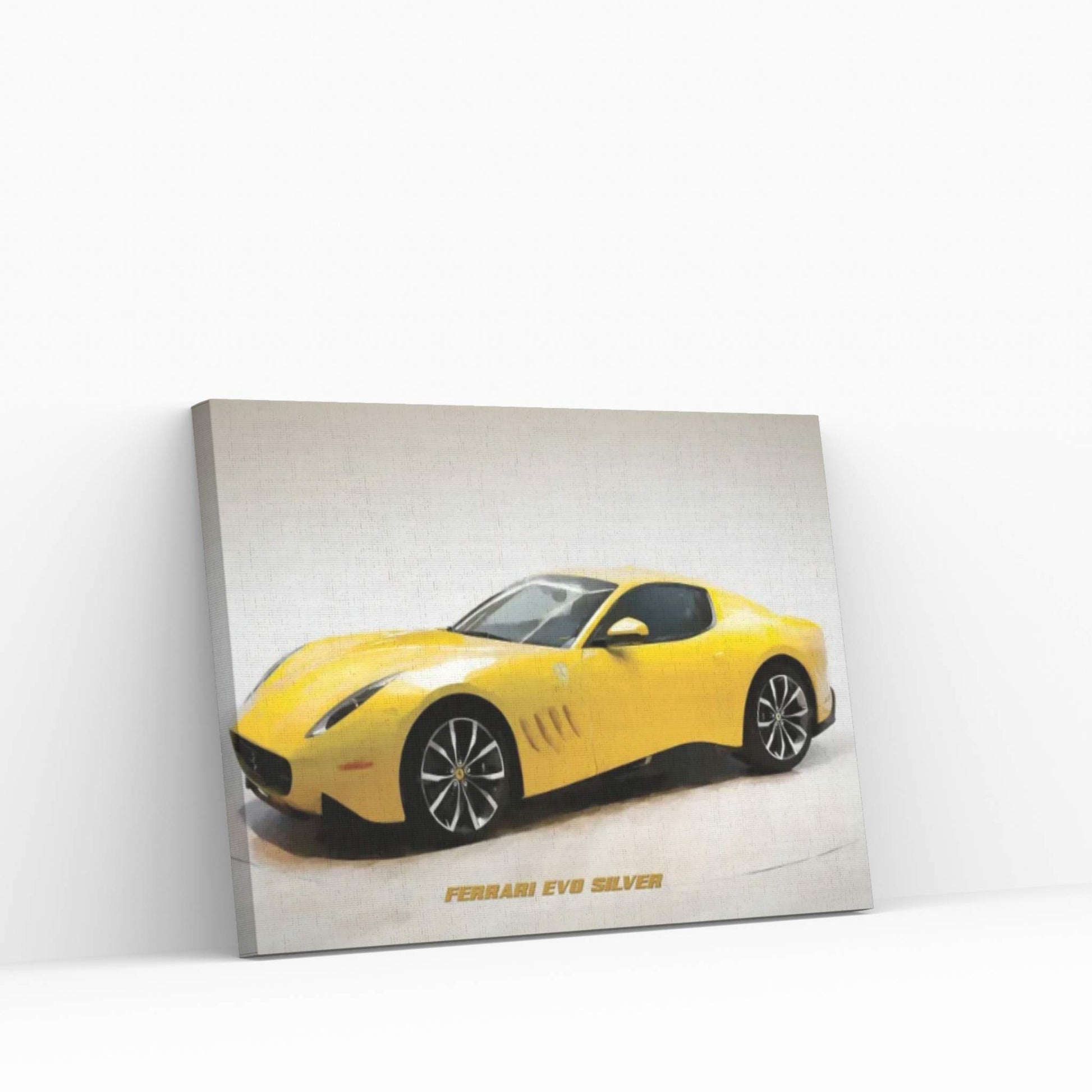 Ferrari Evo Silver In Watercolor Canvas Wall Art - Y Canvas