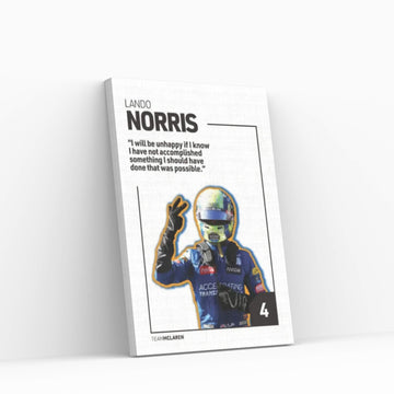 Lando Norris (White) Canvas Wall Art - Y Canvas