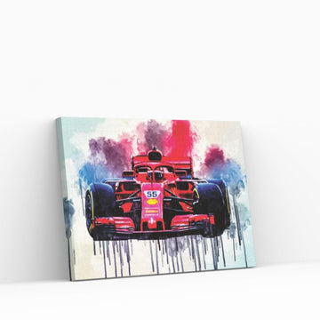 Carlos Sainz Ferrari Sf21 2021 F1 Cars Formula 1 Scuderia Ferrari New Sf21 F1 Canvas Wall Art - Y Canvas