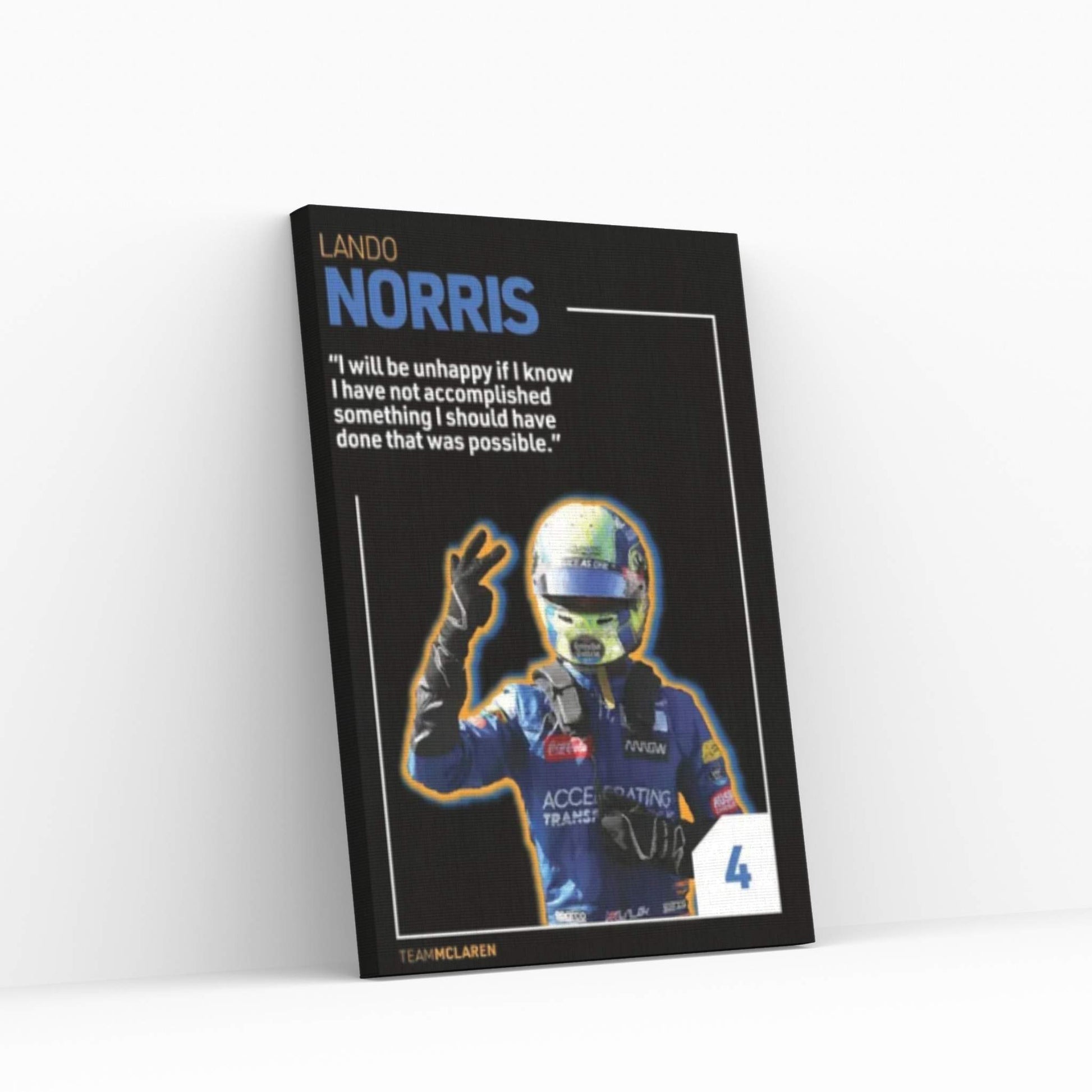 Lando Norris (Black) Canvas Wall Art - Y Canvas
