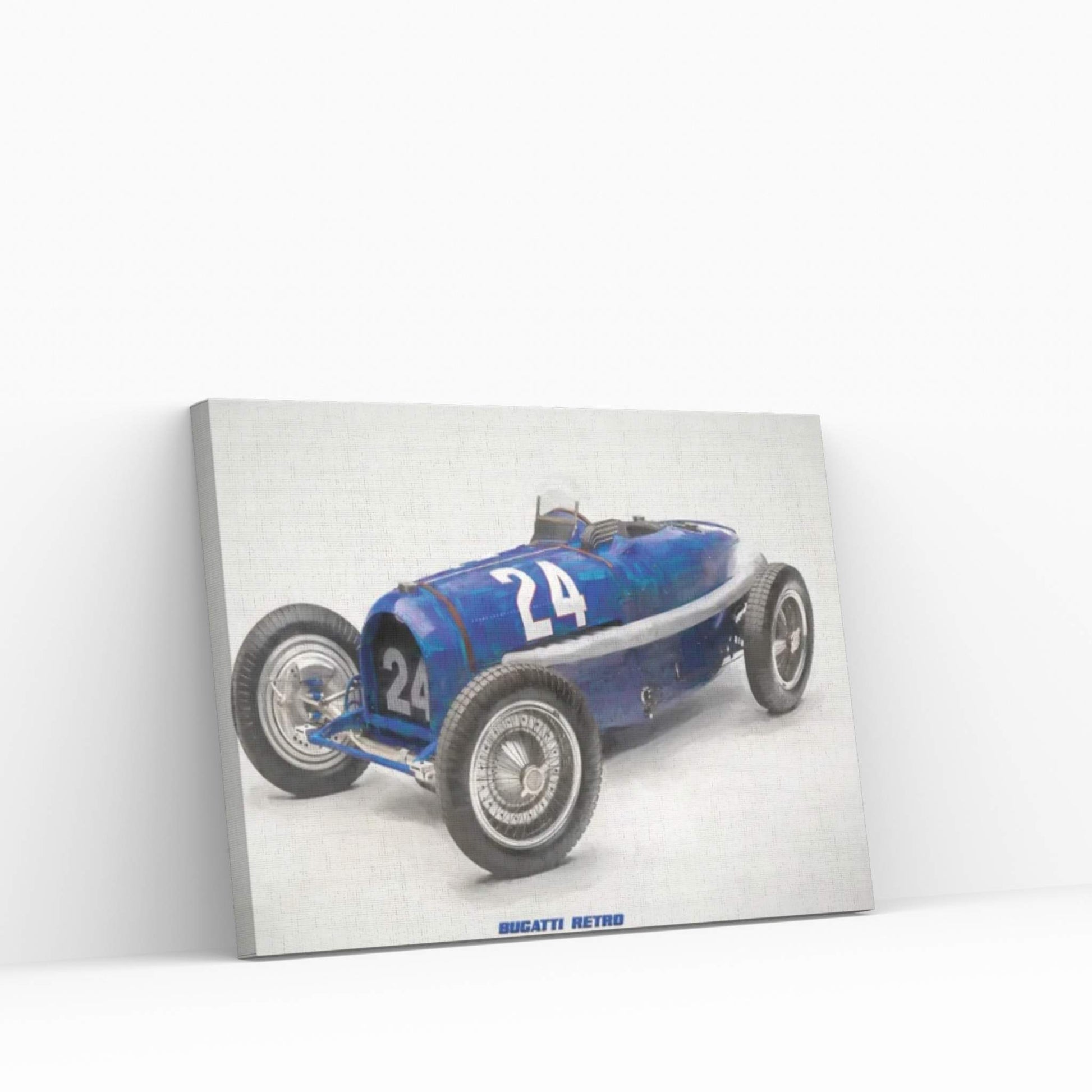 Bugatti Retro In Watercolor Canvas Wall Art - Y Canvas