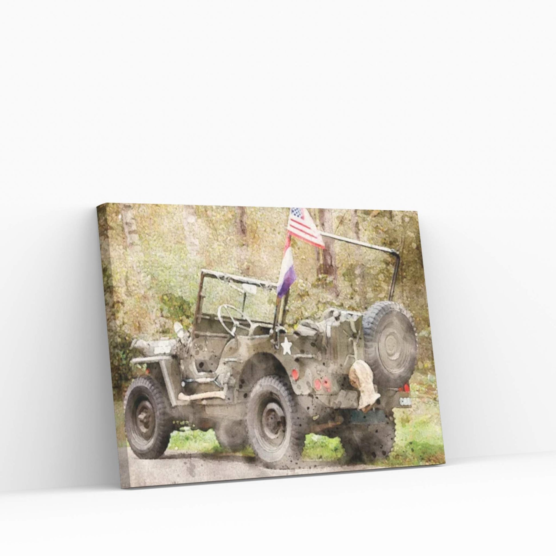 Jeep Willys II Canvas Wall Art - Y Canvas