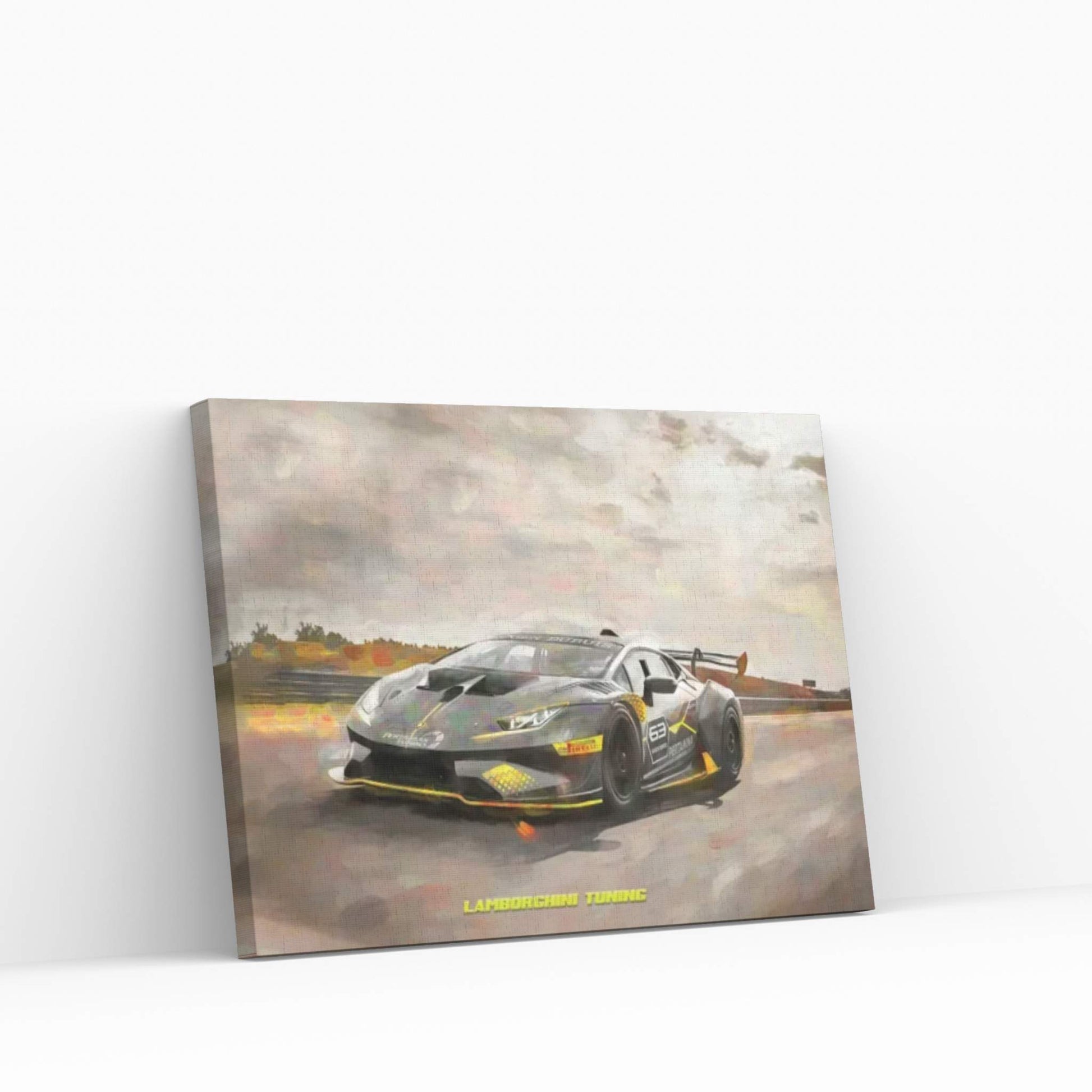 Lamborghini Tuning V2 In Watercolor Canvas Wall Art - Y Canvas