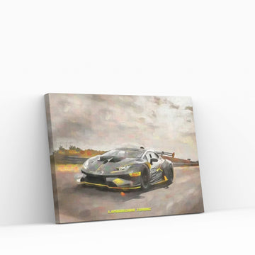 Lamborghini Tuning V2 In Watercolor Canvas Wall Art - Y Canvas