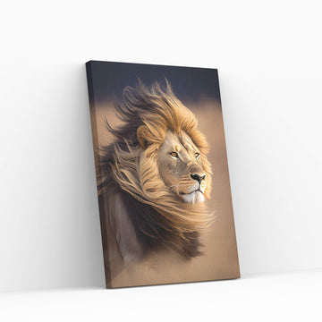 Lion Portrait , Animal Lion Canvas Wall Art Print - Y Canvas