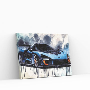 Mclaren Senna 2018 P15 Supercar Racing Car Hypercar Canvas Wall Art - Y Canvas