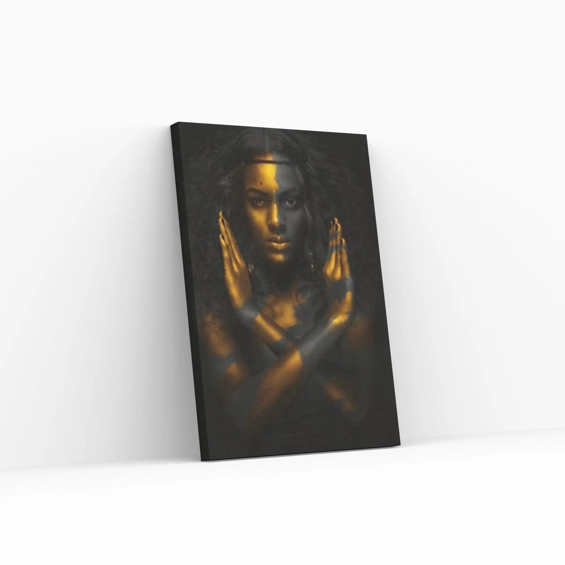 Black and Gold African Nude Woman Indian Oil Painting on Canvas Posters and Prints Scandinavian Wall Art - Y Canvas