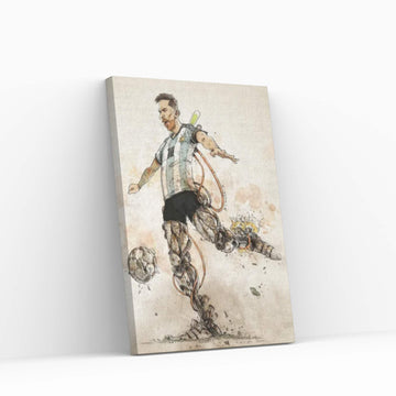 Rusty Messi Canvas Wall Art - Y Canvas