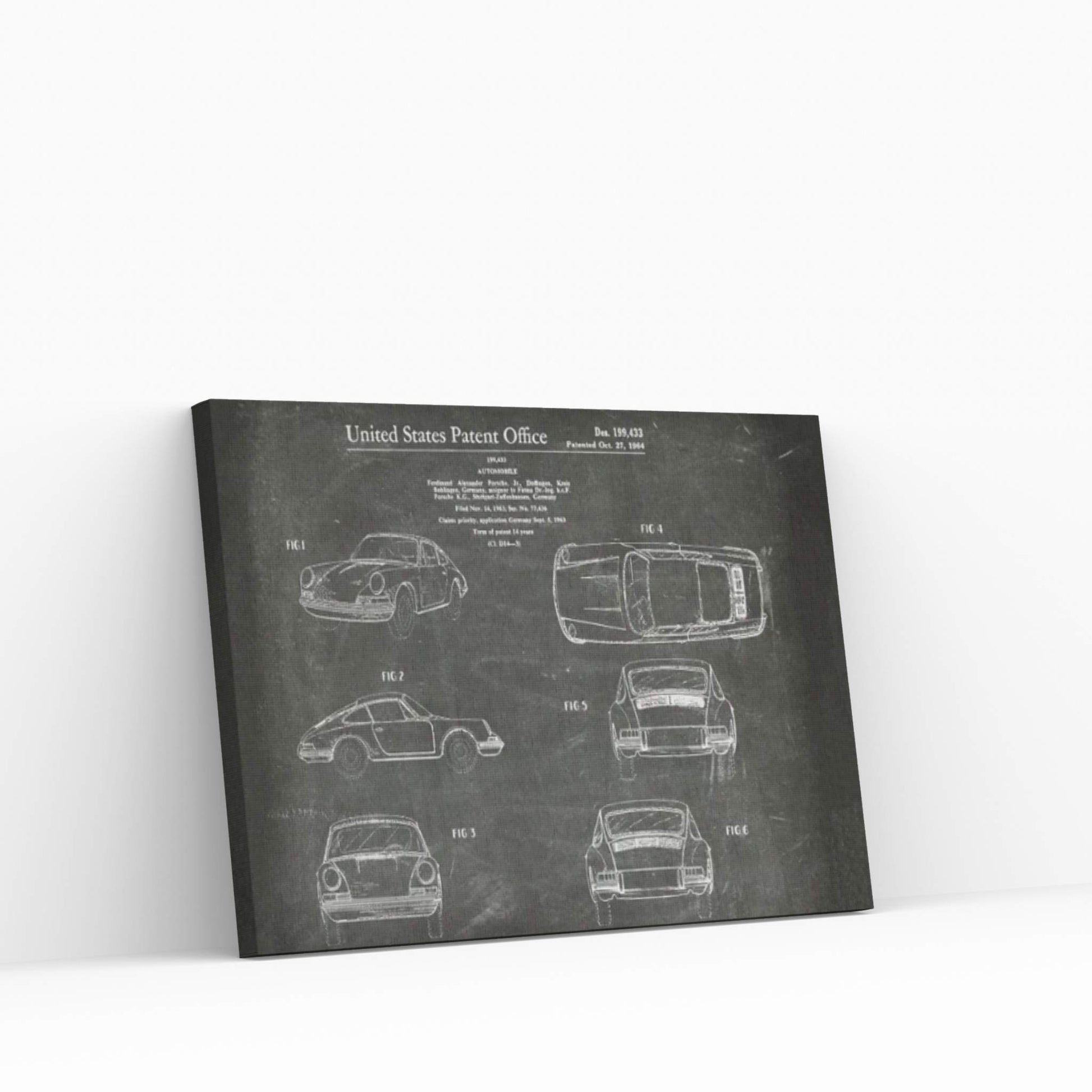 Automobile Porsche Patent II Canvas Wall Art - Y Canvas