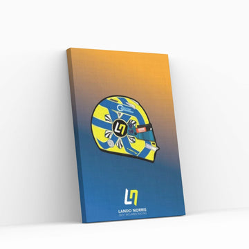 Lando Norris Helmet 2021 (Blue) Canvas Wall Art - Y Canvas