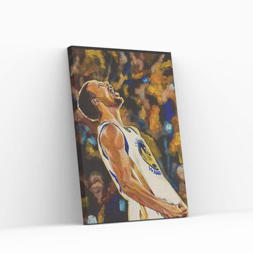 Steph Curry - Victory Canvas Wall Art - Y Canvas