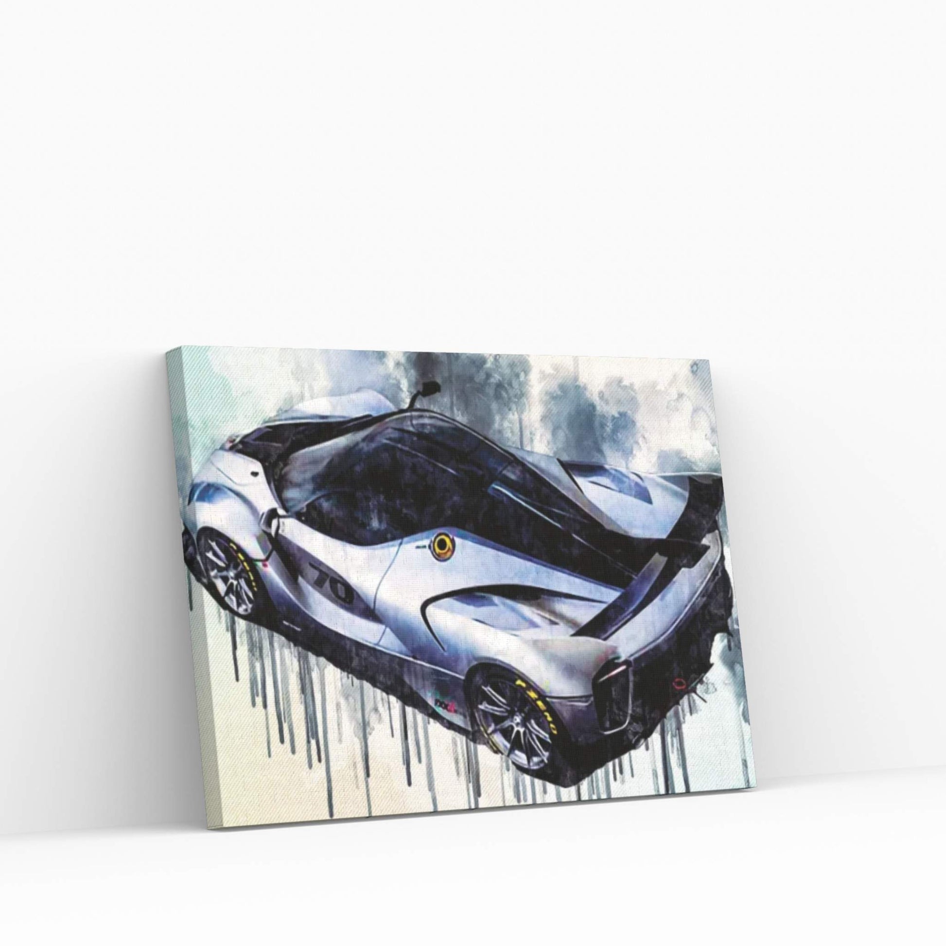 Ferrari Fxx-K Evo 2018 Hypercar Sports Car Top View Carbon Spoiler Italian Cars Canvas Wall Art - Y Canvas