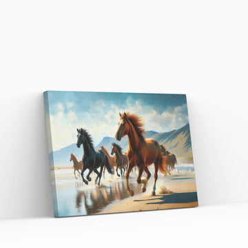 Beautiful Brown Horse Canvas Wall Art , Animal Wall Art - Y Canvas