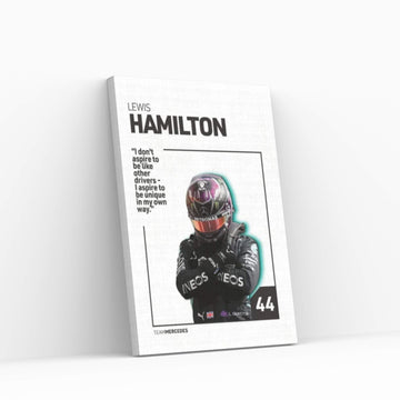 Lewis Hamilton (White) Canvas Wall Art - Y Canvas