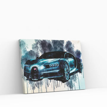 Bugatti Chiron 2018 Front View Supercar Hypercar Canvas Wall Art - Y Canvas
