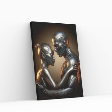 Metalic Love Couple Canvas Wall Art - Y Canvas