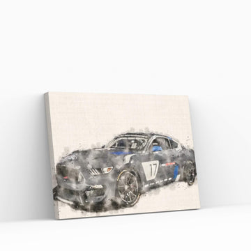 Ford Tuning In Watercolor Canvas Wall Art - Y Canvas