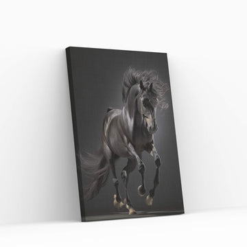 Beautiful Black Horse Canvas Wall Art , Animal Wall Art - Y Canvas
