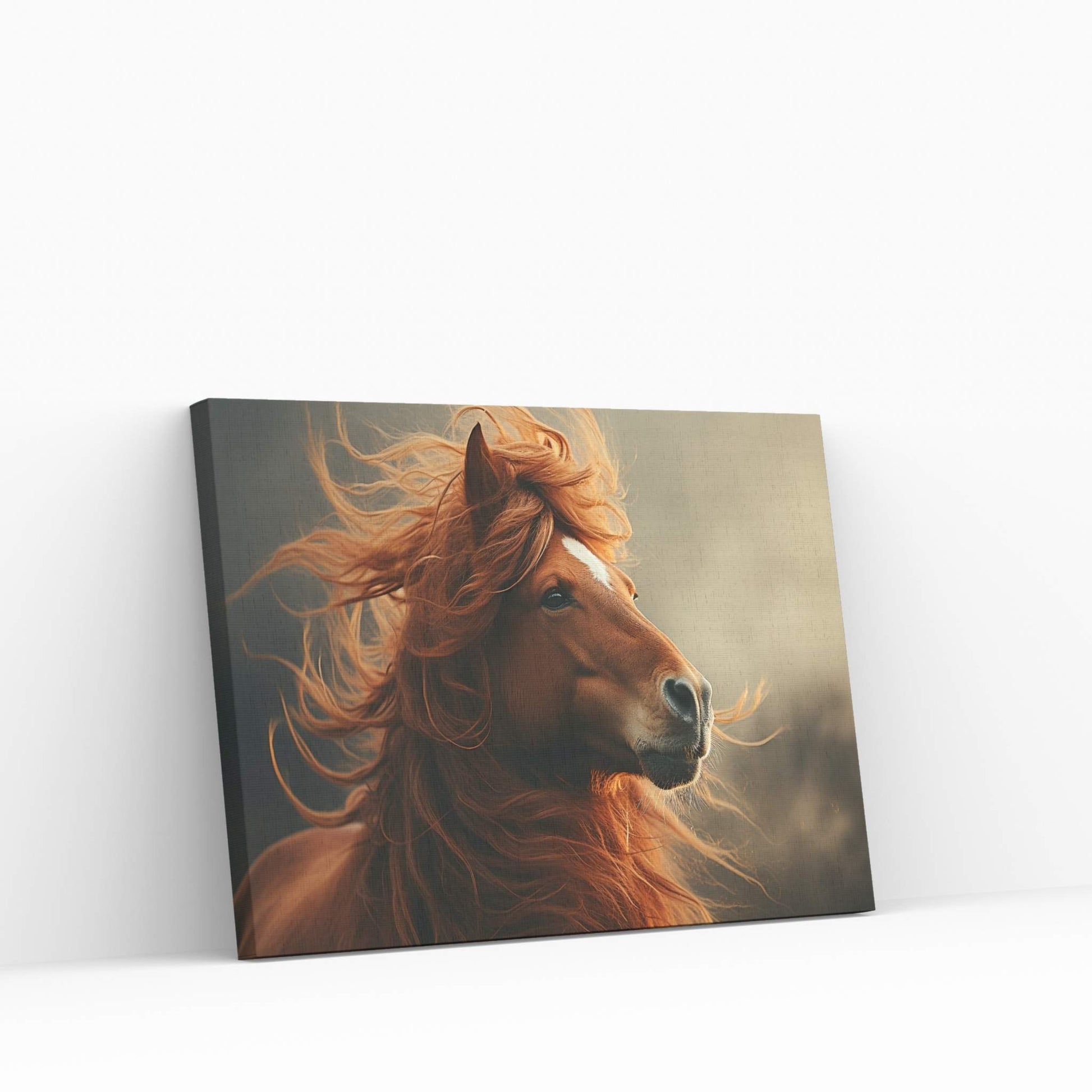 Beautiful Brown Horse Canvas Wall Art , Animal Wall Art - Y Canvas