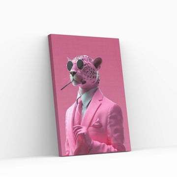 Smoking Pink Panther Canvas Wall Art - Y Canvas