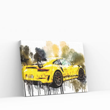Car 2018 Porsche 911 GT3 RS Weissach Package Canvas Wall Art - Y Canvas