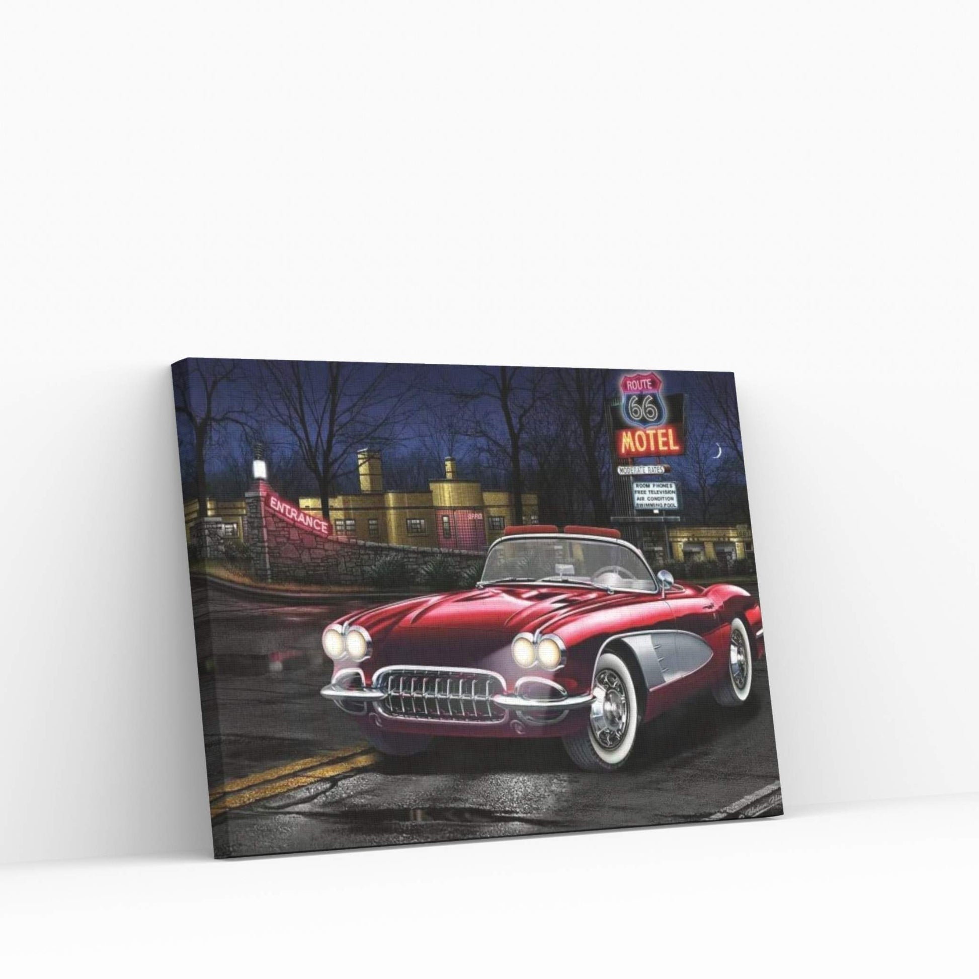 Red Vette 66 Canvas Wall Art - Y Canvas