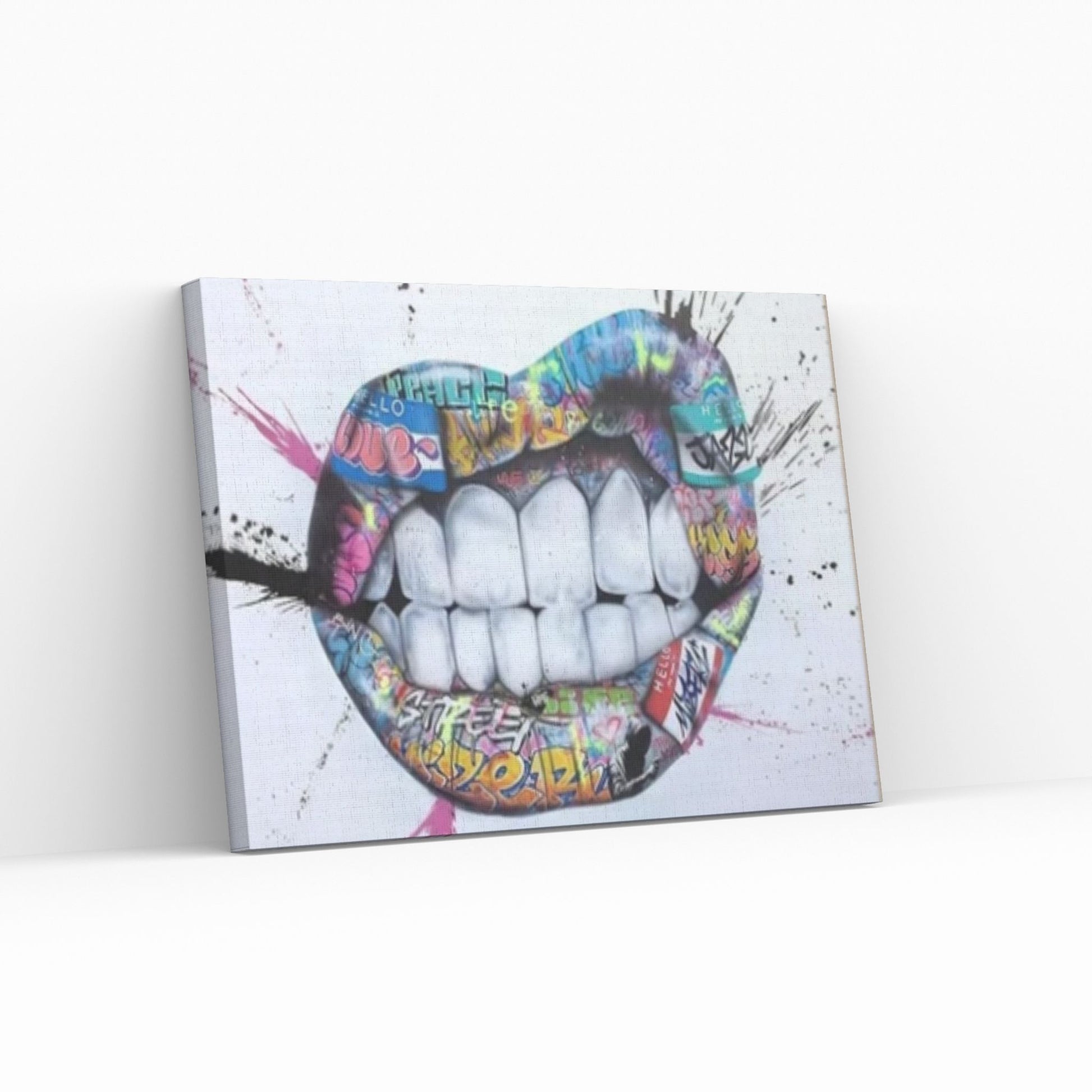 Banksy Poster, Sexy Lip Art Canvas Decor, Print Poster Graffiti Wall Art - Y Canvas