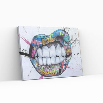 Banksy Poster, Sexy Lip Art Canvas Decor, Print Poster Graffiti Wall Art - Y Canvas