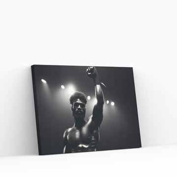 Black African Boxer, Fist and Victory, Boxing Canvas Wall Art - Y Canvas
