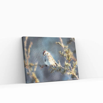 Sparrow Bird in the Flowers Print on Canvas - Y Canvas