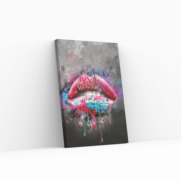 Banksy Poster, Sexy Lip Art Canvas Decor, Colourful Wall Art Decor - Y Canvas