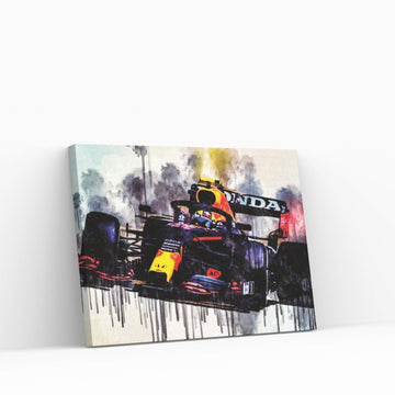 Max Verstappen Close-Up Red Bull Racing Rb16B 2021 F1 Cars Formula 1 Raceway Rb16B On Track Red Bull Racing Honda Canvas Wall Art - Y Canvas