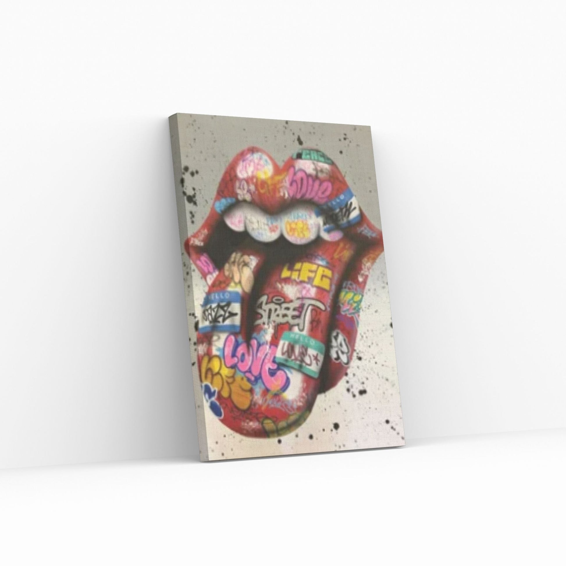 Banksy Poster, Sexy Lip Art Canvas Decor, Print Poster Graffiti Wall Art - Y Canvas