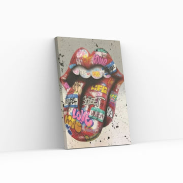Banksy Poster, Sexy Lip Art Canvas Decor, Print Poster Graffiti Wall Art - Y Canvas