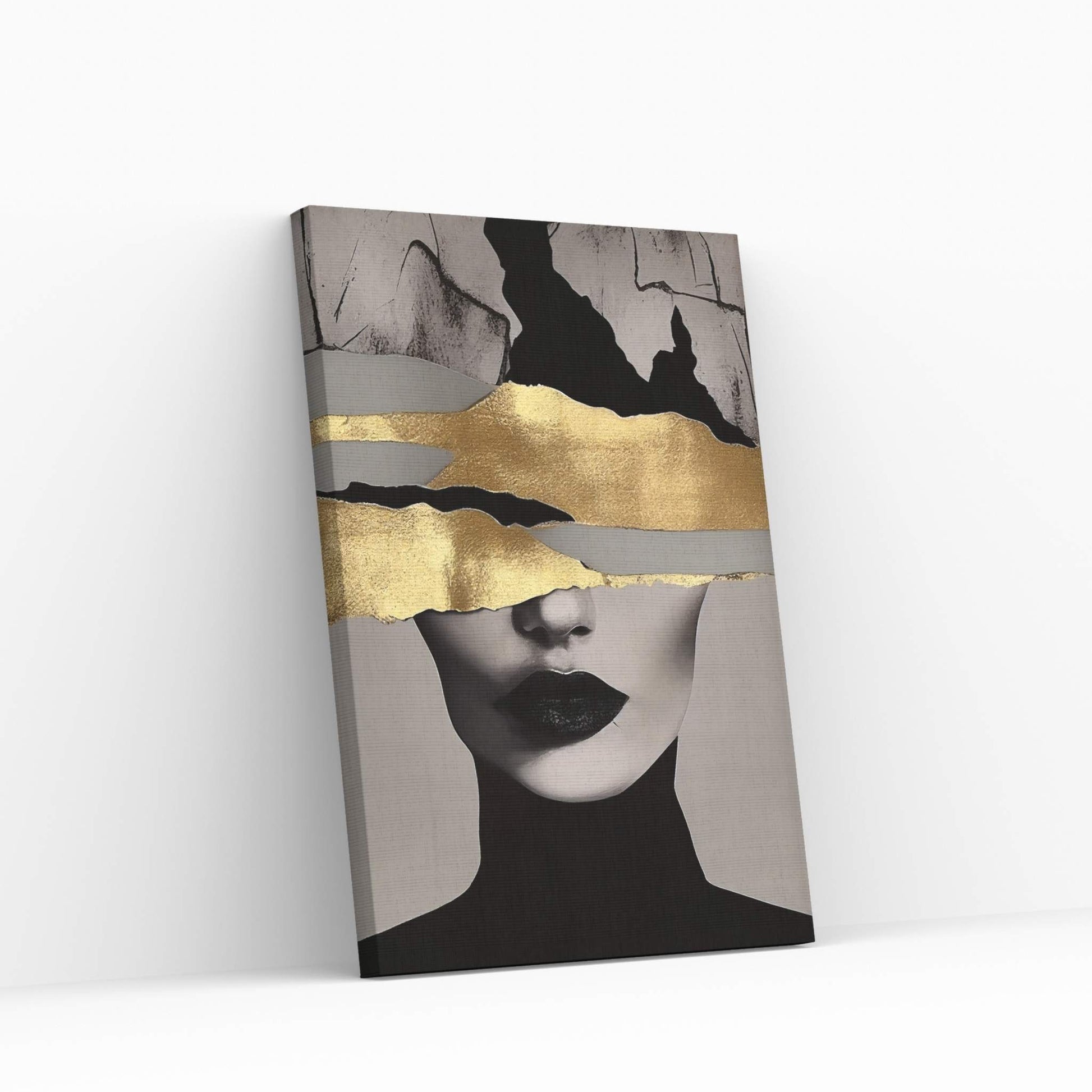 Modern Woman Gold Details Canvas Wall Art - Y Canvas