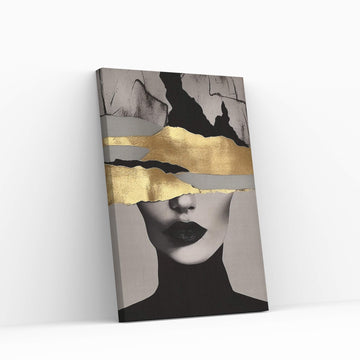 Modern Woman Gold Details Canvas Wall Art - Y Canvas