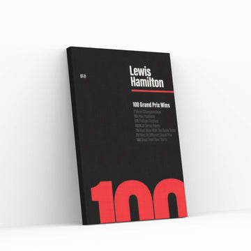 Lewis Hamilton 100 Wins (Red/Black) Canvas Wall Art - Y Canvas