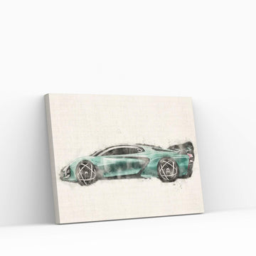 Hongqi S9 In Watercolor vII Canvas Wall Art - Y Canvas