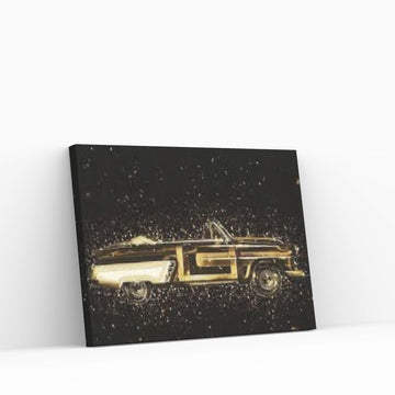Golden - Vintage Car Canvas Wall Art - Y Canvas