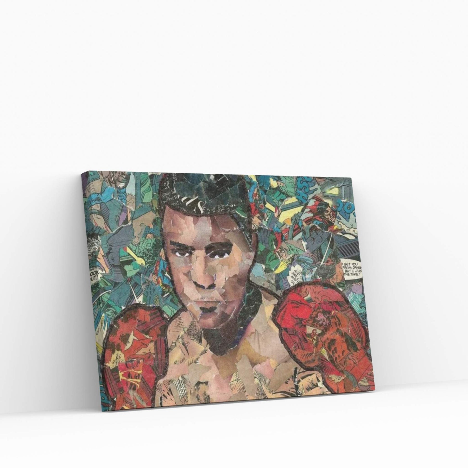 Ali Comic Collage Canvas Wall Art - Y Canvas