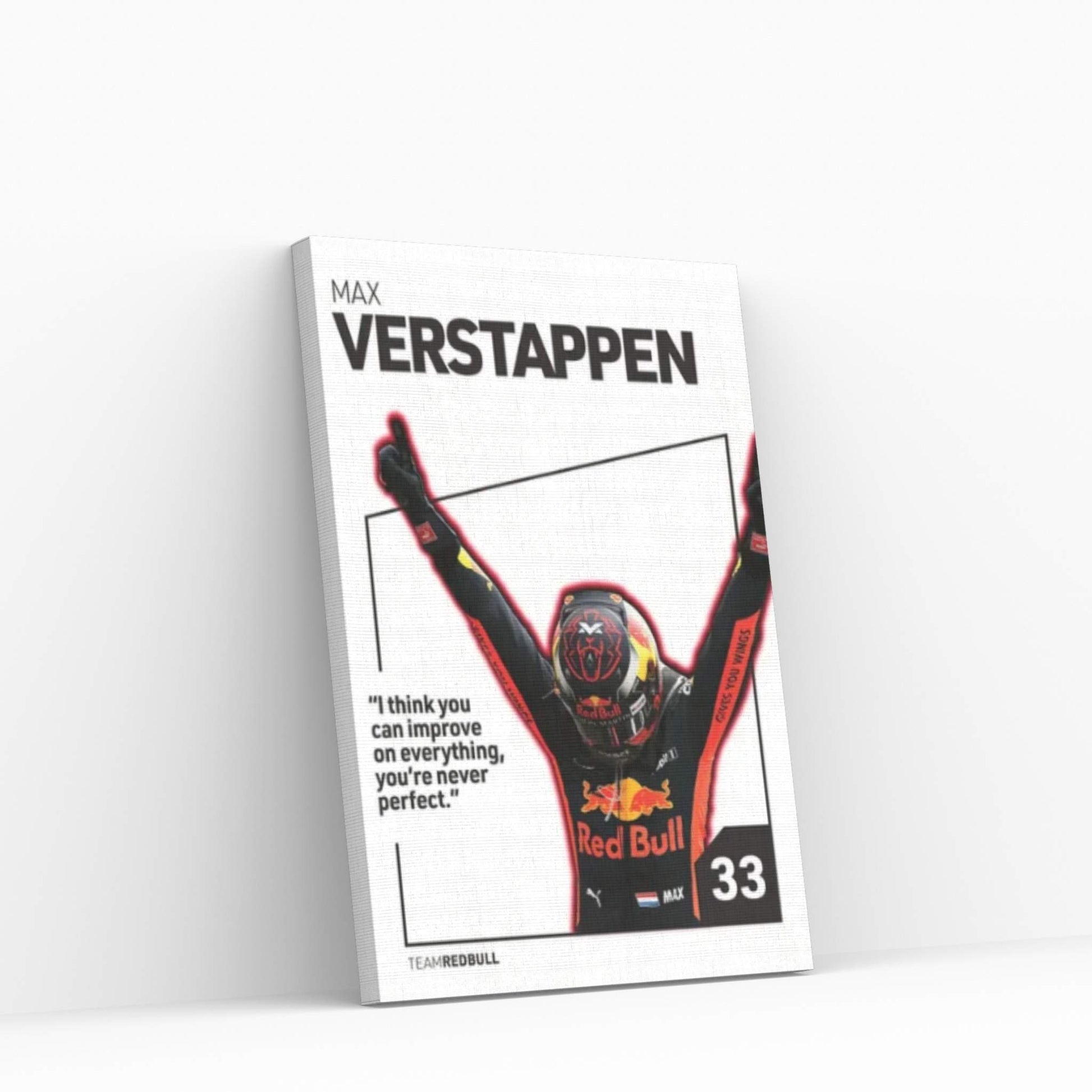 Max Verstappen (White) Canvas Wall Art - Y Canvas