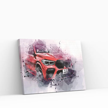 BMW X6M Competition Motion Blur 2022 Cars F96 Canvas Wall Art - Y Canvas