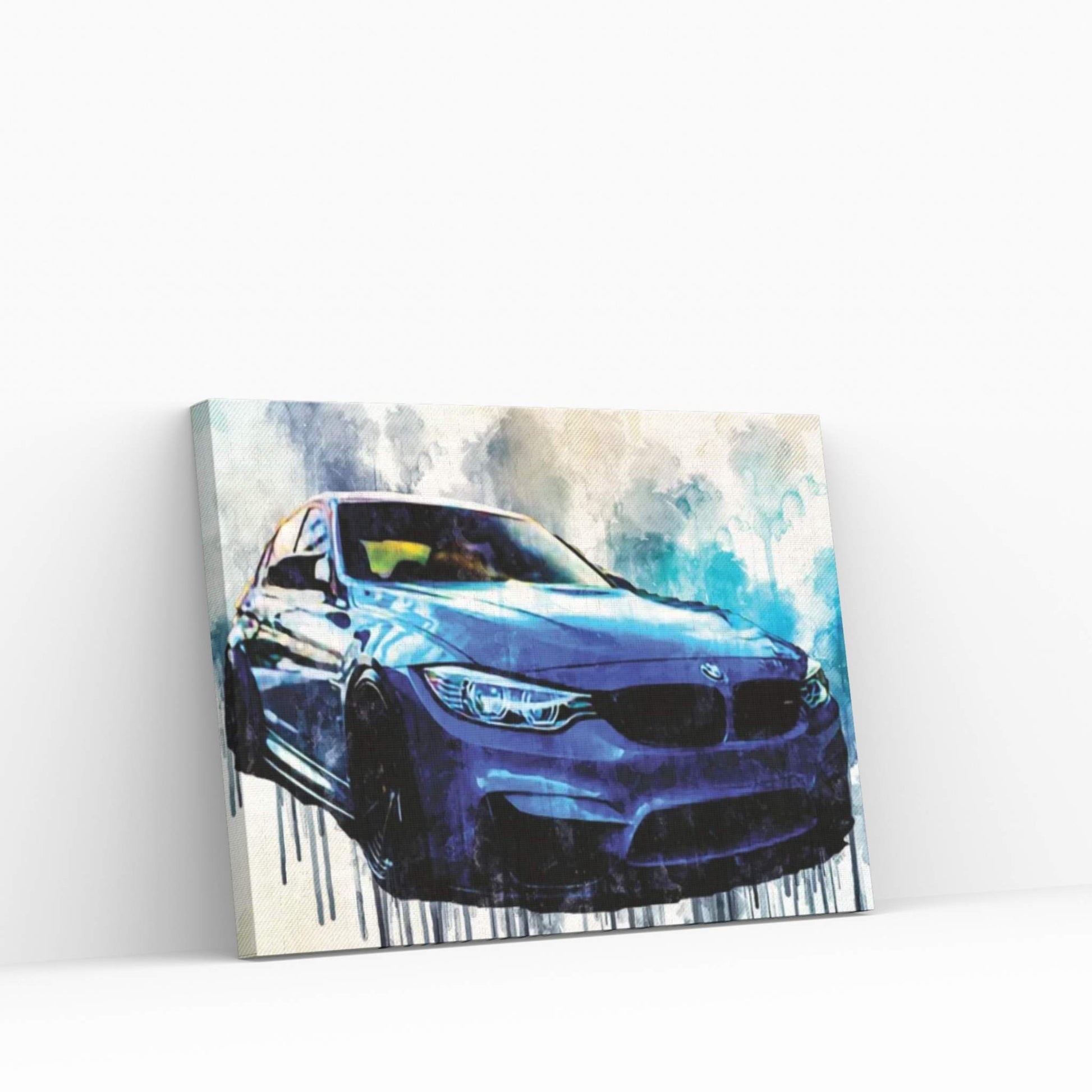 Bmw M3 2018 Front View Luxury Tuning New Blue M3 F80 Tuning Canvas Wall Art - Y Canvas
