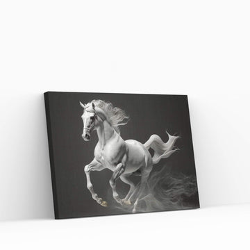 Beautiful White Horse Canvas Wall Art , Animal Wall Art - Y Canvas